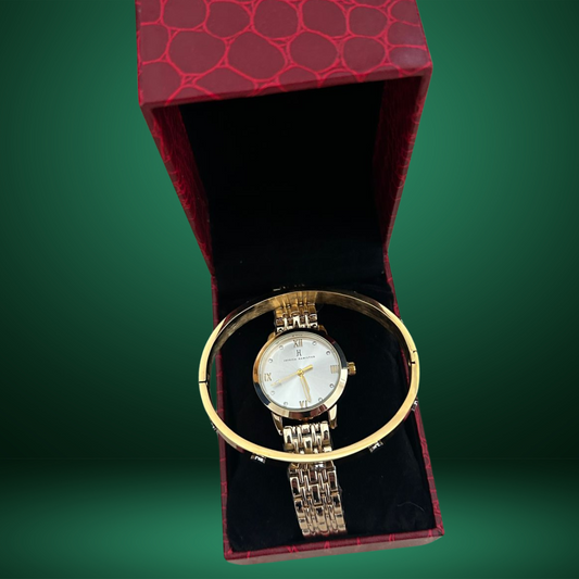 Pack Montre et Bracelet Dorés - L'Harmonie Parfaite à votre Poignet